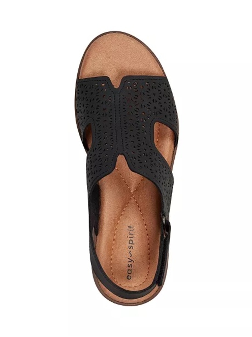 ♥️♥️ Easy Spirit Women’s Kali Low Wedge Round Toe Slingback Sandal - Black - Picture 4 of 5